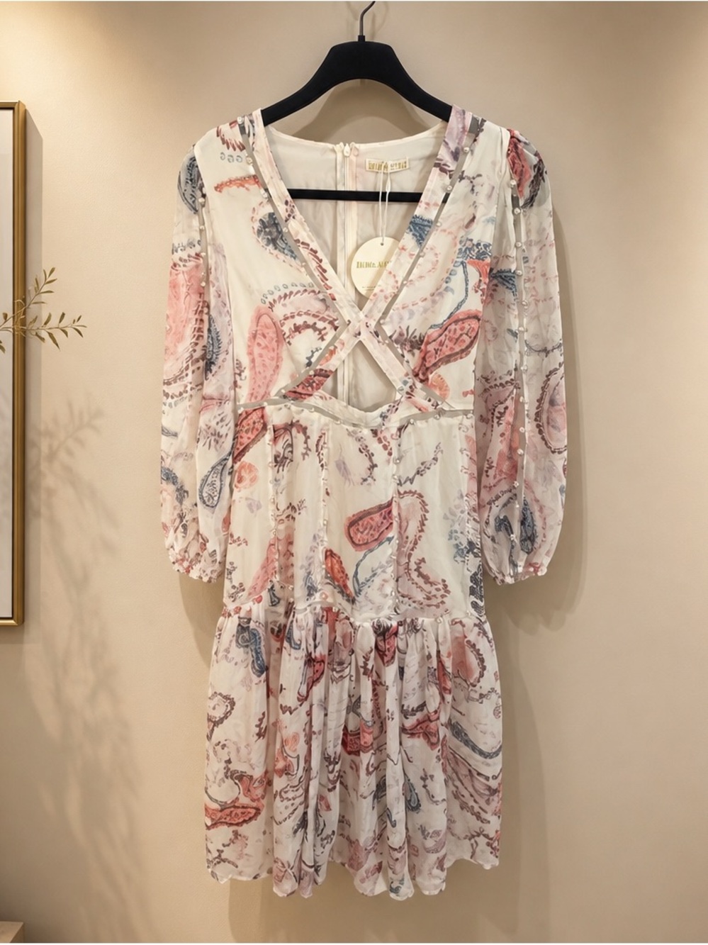 UNTAMED PETALS BY AMANDA JUDGE Pink Paisley Maxi Dress with Blue Accents